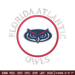 Florida Atlantic logo embroidery design, NCAA embroidery,Sport embroidery,Logo sport embroidery,Embroidery design