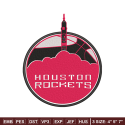 Houston Rockets logo embroidery design, NBA embroidery, Sport embroidery,Embroidery design,Logo sport embroidery.