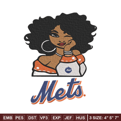 New York Mets girl embroidery design, MLB embroidery, Embroidery design, Logo sport embroidery, Sport embroidery