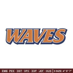 Pepperdine Waves logo embroidery design, NCAA embroidery,Sport embroidery, Embroidery design, Logo sport embroidery