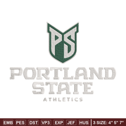 Portland State logo embroidery design,NCAA embroidery, Sport embroidery,logo sport embroidery,Embroidery design