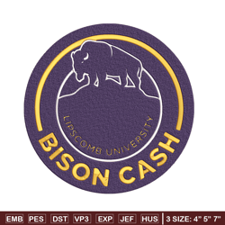 University Bison Cash logo embroidery design, NCAA embroidery, Embroidery design,Logo sport embroidery, Sport embroidery