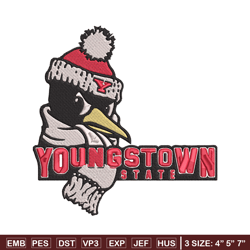 Youngstown State logo embroidery design, NCAA embroidery,Sport embroidery, Embroidery design,Logo sport embroidery