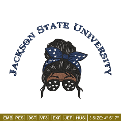 Jackson State girl embroidery design, NCAA embroidery, Embroidery design, Logo sport embroidery, Sport embroidery