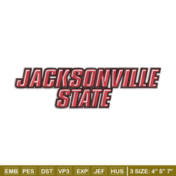 Jacksonville State logo embroidery design, NCAA embroidery, Embroidery design,Logo sport embroidery,Sport embroidery