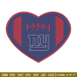 New York Giants heart embroidery design, Giants embroidery, NFL embroidery, logo sport embroidery, embroidery design.
