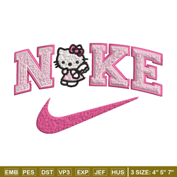Nike kitty Embroidery Design, Hello kitty Embroidery, Nike Embroidery, Embroidery File, Logo shirt, Digital download