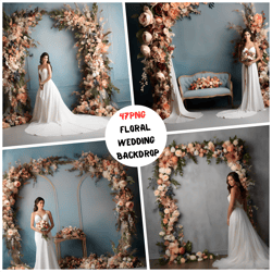 74 Floral Wedding Backdrop PNGs - Digital Backdrop - Digital Download - Floral Backdrop -