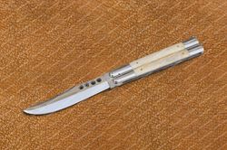 D2 Tool Steel Filipino Balisongs Butterfly Stainless Steel Dye Bone Inserts Knives World Class Knives with Sheath
