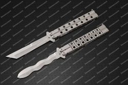 Hairstreak Set of 2, 12cm blade High Carbon Filipino Balisongs Butterfly Snake Blade Knife by with Sheath