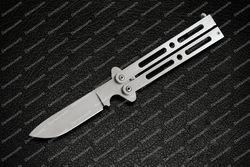 Silver Washed 12cm Blade High Carbon Filipino Balisongs Butterfly Knife  World Class Knives with Sheath