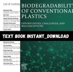 TextBook for Biodegradability of Conventional Plastics: Opportunities, Challenges, and Misconceptions 1st Edition pdf
