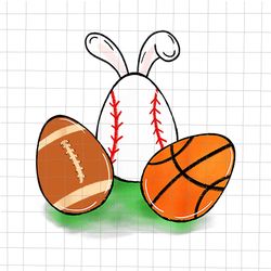 Easter Baseball Basketball Football Bunnies Rabbit Png, Easter Baseball Png, Bunny Baseball Png, Easter Football Png