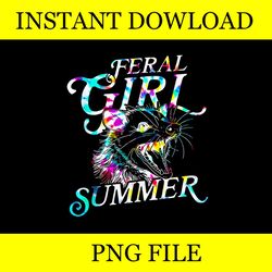 Feral Girl Summer Funny Possum Tie Dye PNG