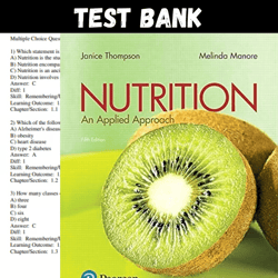 New Test Bank for Nutrition An Applied Approach 5th Edition by Thompson | All Chapters | Nutrition An Applied Approach 5