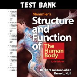 Test Bank for Memmler's Structure & Function of the Human Body 12th Edition Cohen