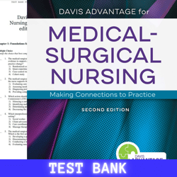 Latest 2024 For Davis Advantage for Medical-Surgical Nursing 2nd Edition by Janice Test Bank