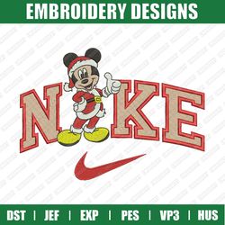 Nike Mickey Mouse Embroidery Designs, Christmas Embroidery Designs, Nike Christmas Designs, Instant Download