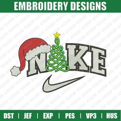 Nike Santa Hat Embroidery Designs, Christmas Embroidery Designs, Nike Christmas Designs, Instant Download