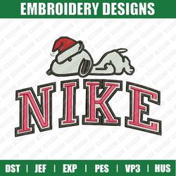 Snoopy Nike Christmas Embroidery Designs, Christmas Embroidery Designs, Nike Christmas Designs, Instant Download