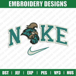 Nike Coastal Carolina Chanticleers Embroidery Files, Sport Embroidery Designs, Nike Embroidery Designs Files,  Instant D