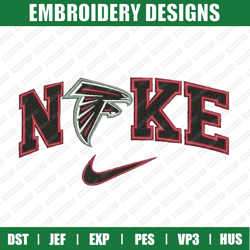 Nike  Atlanta Falcons Embroidery Files, Sport Embroidery Designs, Nike Embroidery Designs Files,  Instant Download