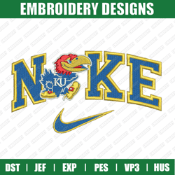 Nike Kansas Jayhawks Embroidery Files, Sport Embroidery Designs, Nike Embroidery Designs Files,  Instant Download