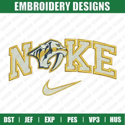 Nike Nashville Predators Embroidery Files, Sport Embroidery Designs, Nike Embroidery Designs Files, Instant Download