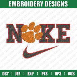 Nike x Clemson Tigers Embroidery Files, Sport Embroidery Designs, Nike Embroidery Designs Files, Instant Download