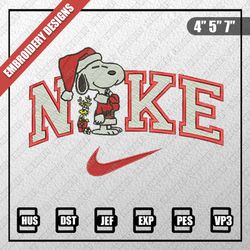 Christmas Embroidery Designs, Nike Christmas Designs, Nike Snoopy Christmas Embroidery Designs, Digital Download