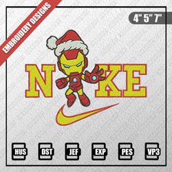 Christmas Embroidery Designs, Nike Christmas Designs, Nike Santa Ironman Embroidery Designs, Digital Download