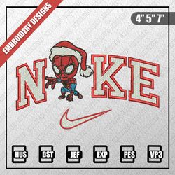 Christmas Embroidery Designs, Nike Christmas Designs, Nike Spider Man Santa Christmas Embroidery Designs, Digital Downlo