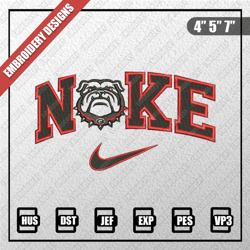 Sport Embroidery Designs, Nike Christmas Designs, Nike x Georgia Bulldogs Embroidery Designs, Digital Download