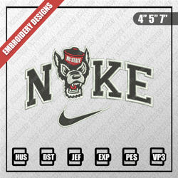 Sport Embroidery Designs, Nike Christmas Designs, Nike NC State Wolfpack Embroidery Designs, Digital Download