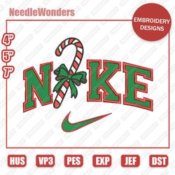 Nike Lick Itself Christmas Candy Cane Embroidery Designs, Christmas Christmas Designs, Nike Embroidery Designs, Digital