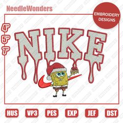 Nike Spongebob Xmas Embroidery Designs, Christmas Christmas Designs, Nike Embroidery Designs, Digital File