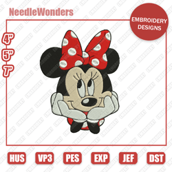 Minnie Mouse Embroidery Files, Disney Embroidery Designs, Minnie Embroidery Designs Files, Instant Download
