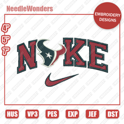 Nike Embroidery Designs, Nike Houston Texans Christmas Designs, Sport Embroidery Designs, Digital File