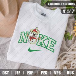 Nike Snowman Mickey Mouse Embroidery Files, Christmas Embroidery Designs, Nike Embroidery Designs Files, Instant Downloa