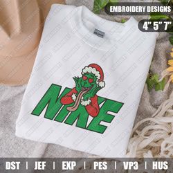Nike Santa Grinch Christmas Embroidery Files, Christmas Embroidery Designs, Nike Embroidery Designs Files, Instant Downl
