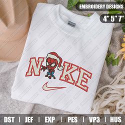 Nike Spider Man Santa Christmas Embroidery Files, Christmas Embroidery Designs, Nike Embroidery Designs Files, Instant D