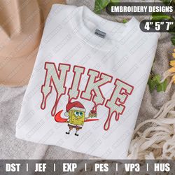 Nike Spongebob Xmas Embroidery Files, Christmas Embroidery Designs, Nike Embroidery Designs Files, Instant Download
