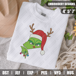 Grinch Christmas Embroidery Files, Christmas Embroidery Designs, Grinch Embroidery Designs Files, Instant Download