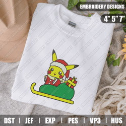 Pikachu Christmas Embroidery Files, Christmas Embroidery Designs, Christmas Embroidery Designs Files, Instant Download
