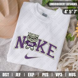 Nike TCU Horned Frogs Embroidery Files, Sport Embroidery Designs, Nike Sport Digital, Instant Download