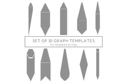 Bead template, Beading graph, Blank template, Paper graph pattern, Brick Stitch, Square Stitch, Teardrop, Beadwork