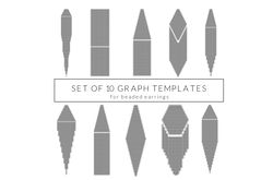 Bead template, Beading graph, Blank template, Paper graph pattern, Brick Stitch, Square Stitch, Teardrop, Payote stitch