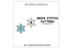 star earrings pattern, seed bead pattern, beading, instant download, seed bead kit, brick stitch pattern, beaded pattern
