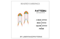 Rainbow earrings pattern, Beaded pattern, Instant download, Seed bead pattern, Native american pattern, Brick Stitch