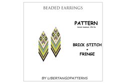 Stitch Brick pattern, Native american beaded earrings DIY, Seed bead pattern, Instant download, Beadwork pattern